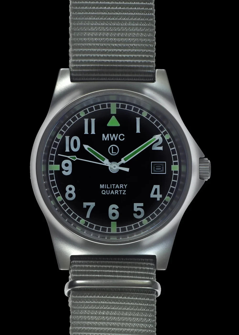 MWC G10LM 50M Date Window 2025 Military Watch Army Grey Strap