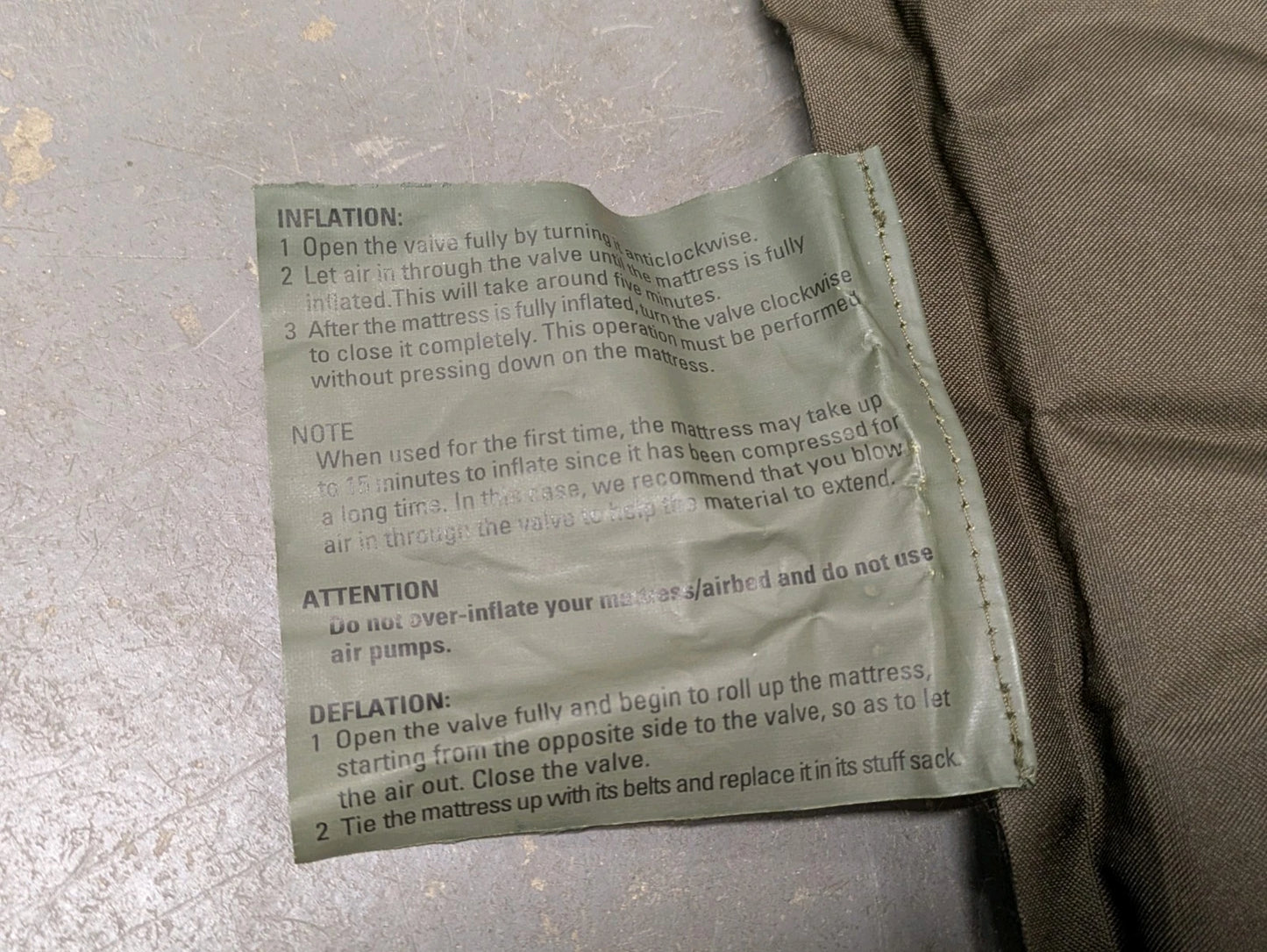 British Army Self Inflating Thermal Sleeping Mat