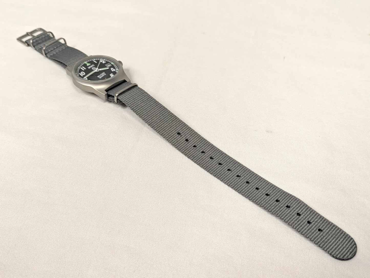MWC G10LM 50M Date Window 2025 Military Watch Army Grey Strap