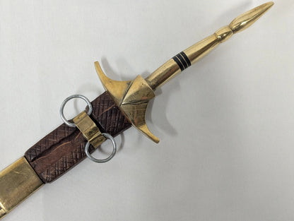 African Tribal Dagger with French Military Operation Barkhane Pin Badge