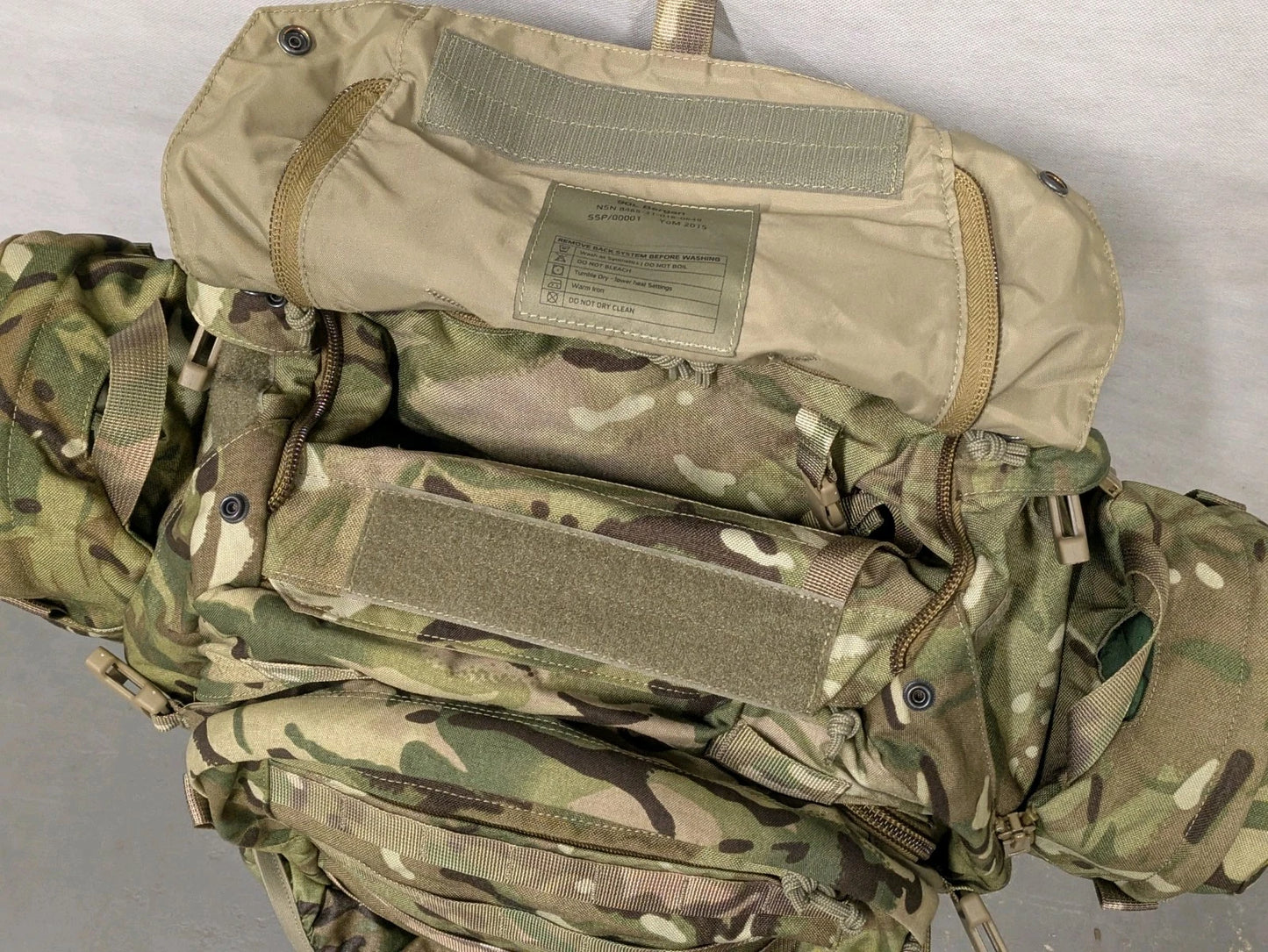 British Army MTP Camo Virtus 100L Bergen Rucksack with Side Pockets