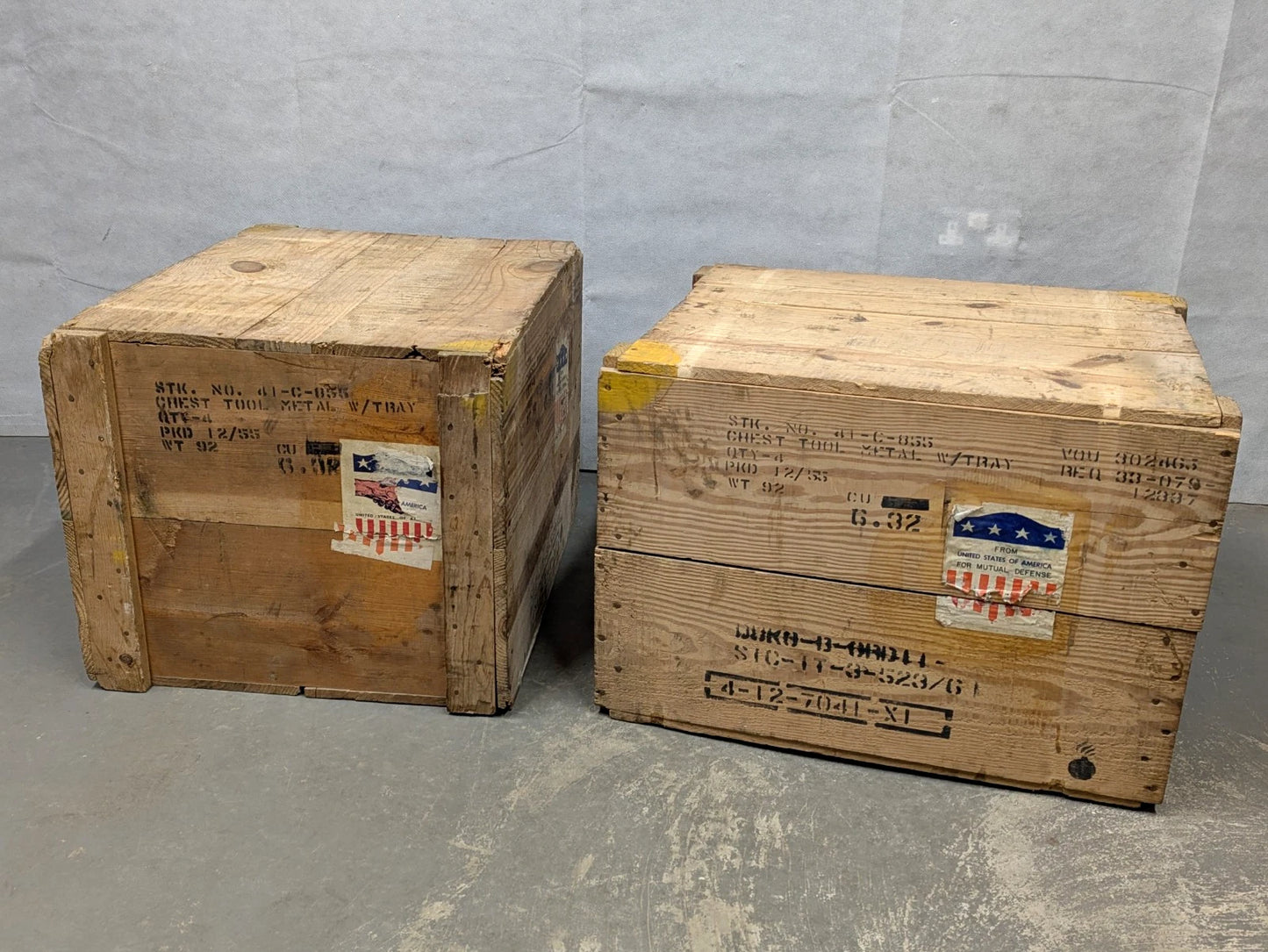US Army Military M6 Tool Box Wooden Packing Crate - Dated 1955