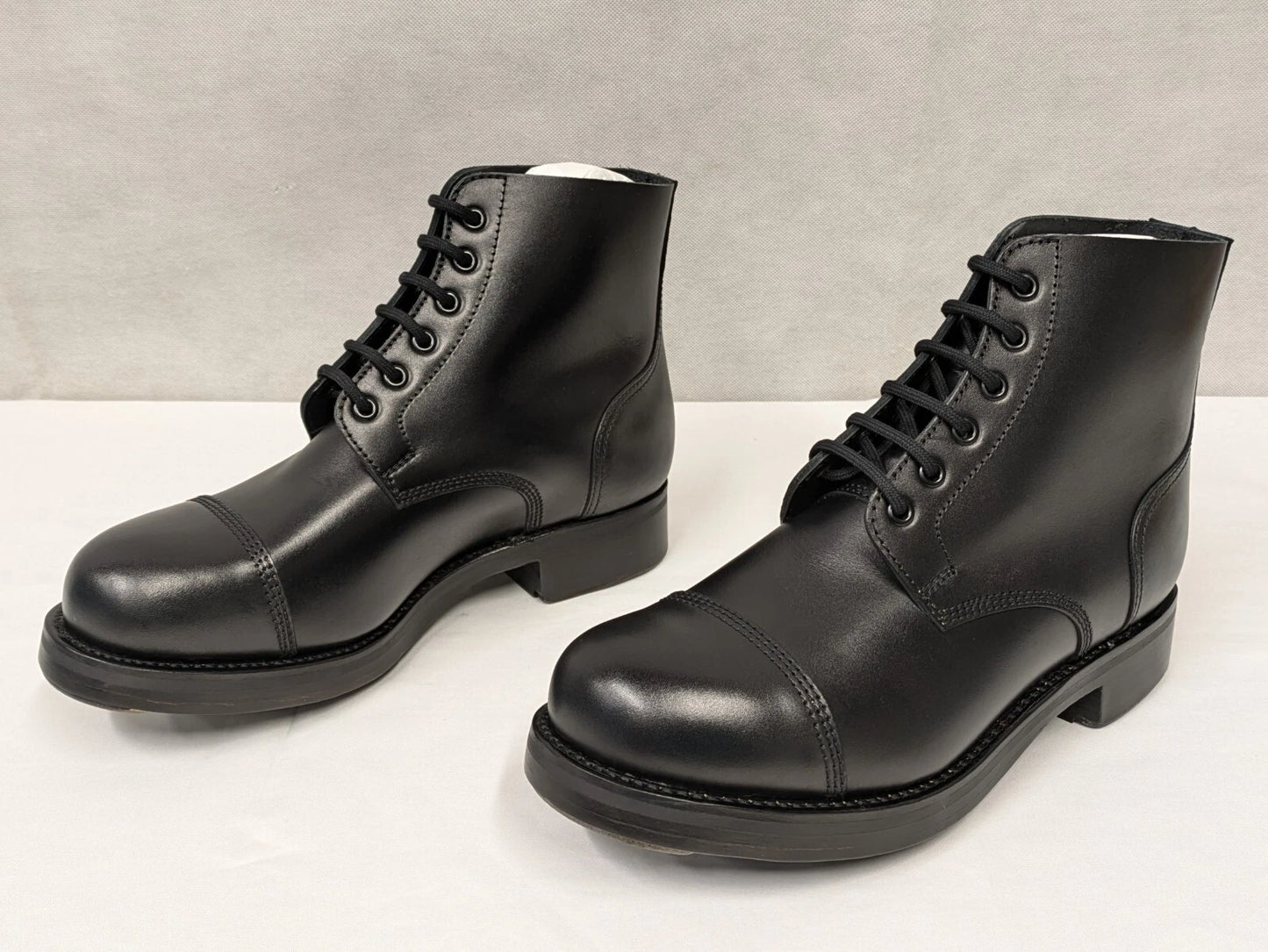 John Land Black Leather Ammo Parade Drill Boots