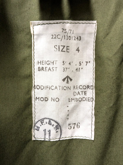British Army 1951 Pattern Green Ventile Parka Jacket Coat - Size 4