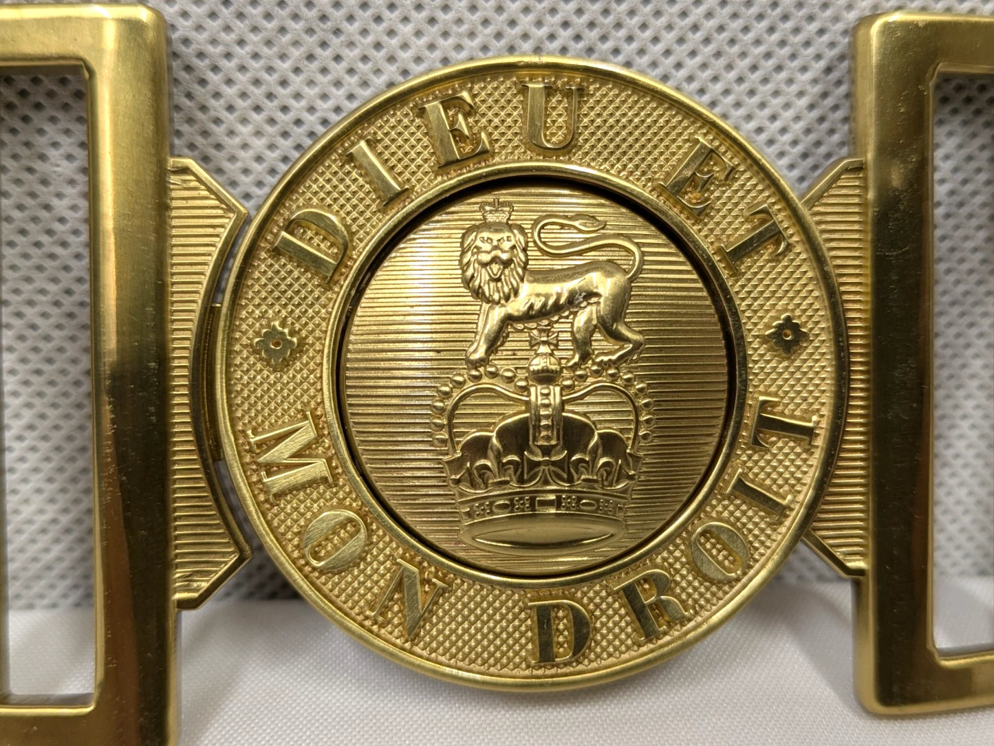 British Army Military Brass Belt Buckle DIEU ET MON DROIT