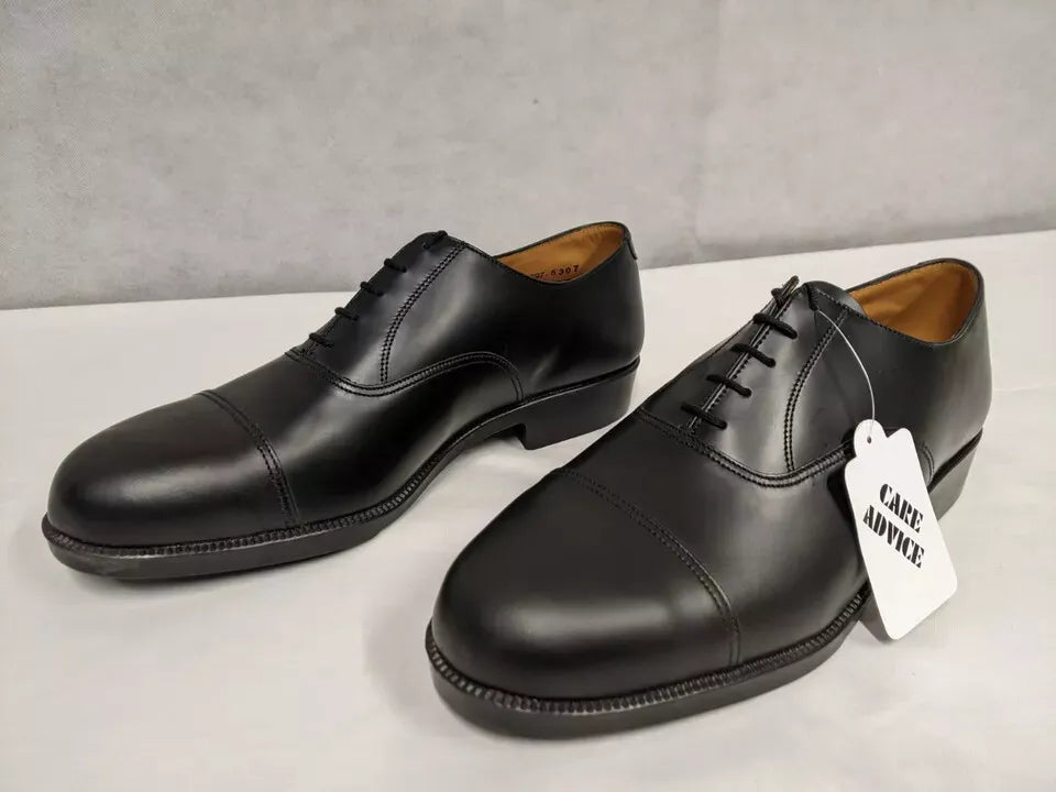 RAF Black Leather Dress Uniform Parade Shoes with Toe Cap
