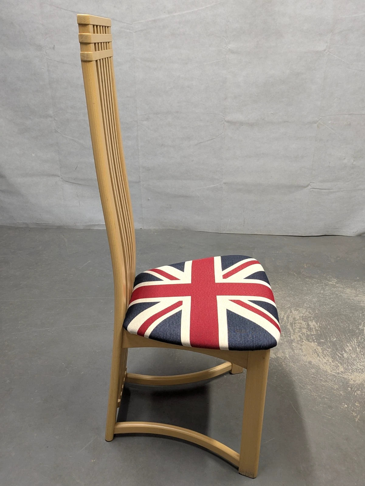 Set of 6 Actona Danish High Back Wooden Dining Chairs Union Jack c.1980/90's