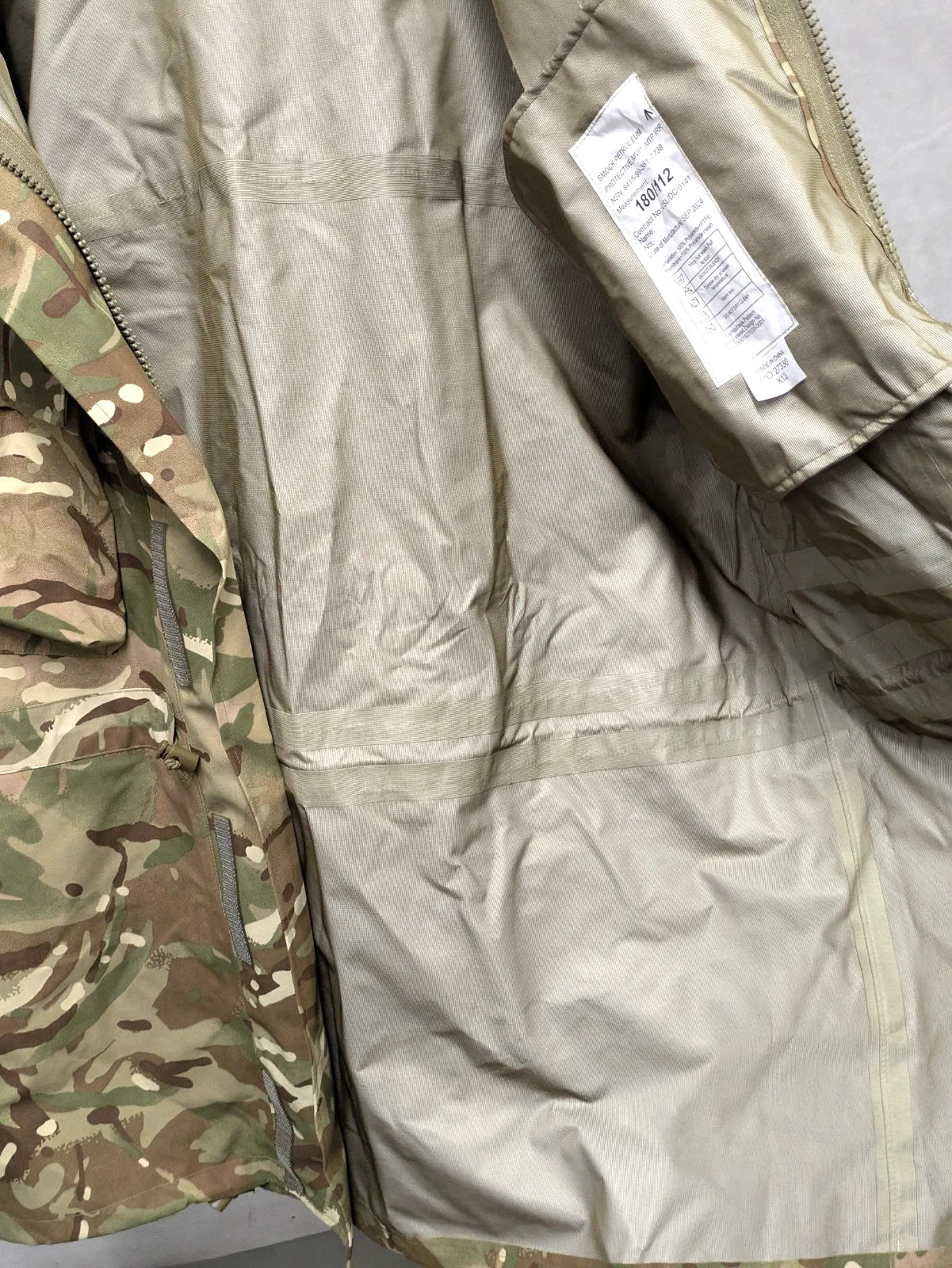 British Army MTP MVP Petroleum Protective Waterproof Combat Smock Jacket