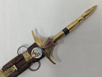 African Tribal Dagger with French Military Operation Barkhane Pin Badge