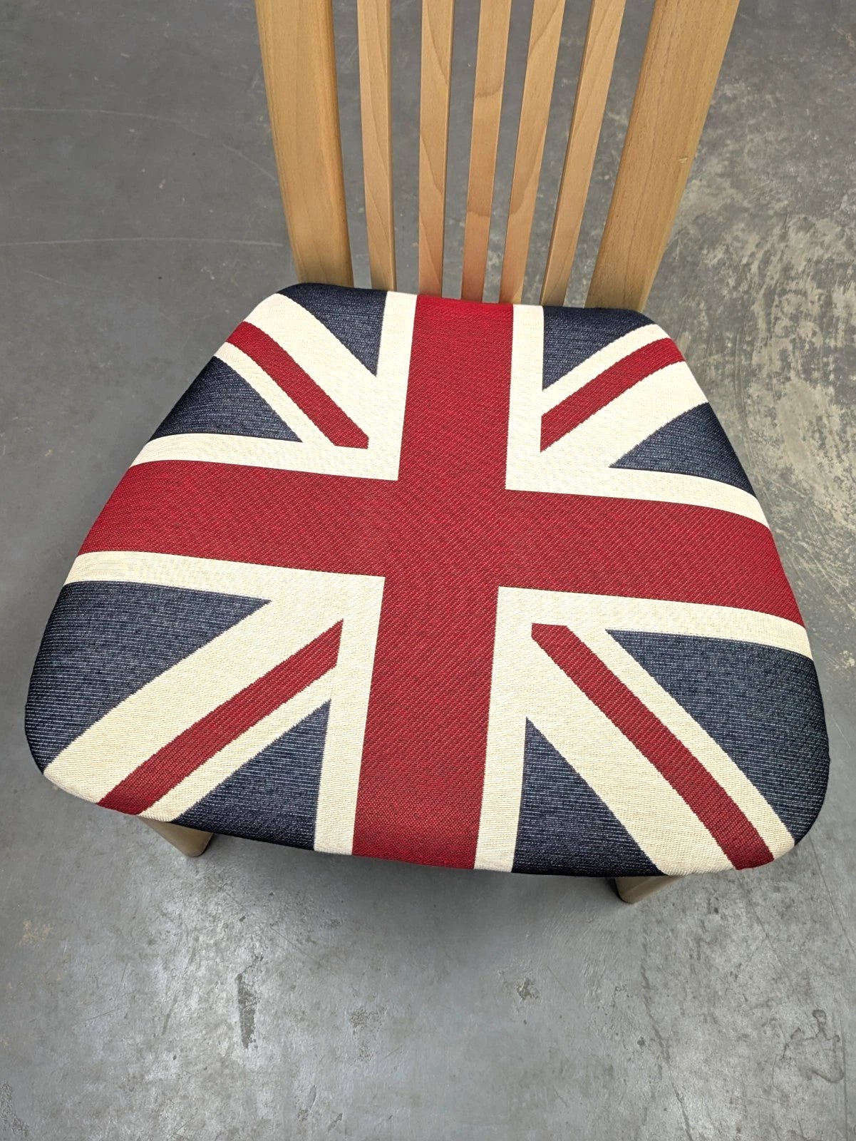 Set of 6 Actona Danish High Back Wooden Dining Chairs Union Jack c.1980/90's