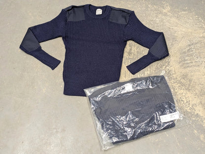 Royal Navy Blue Wool Commando Round Neck Jumper - NEW
