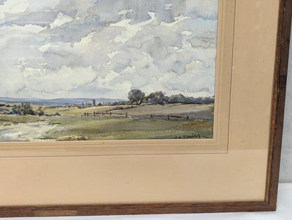 Original Watercolour Painting English Landscape John Christopher Temple Willis