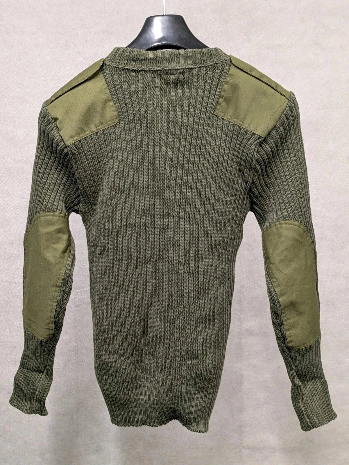 British Army Green Wool Commando Round Neck Jumper - NEW