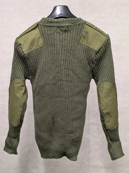 British Army Green Wool Commando Round Neck Jumper - NEW
