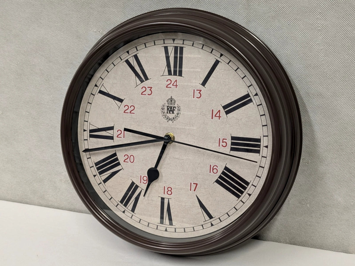 MWC RAF 1943 Pattern Replica 12/24 Hour Wall Clock 12"