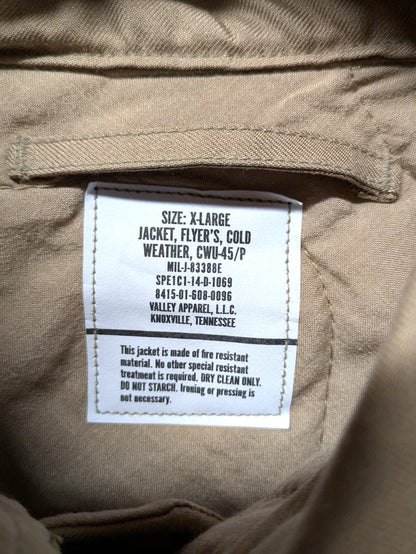 US Airforce CWU 45/P Cold Weather Flyers Bomber Jacket - NEW