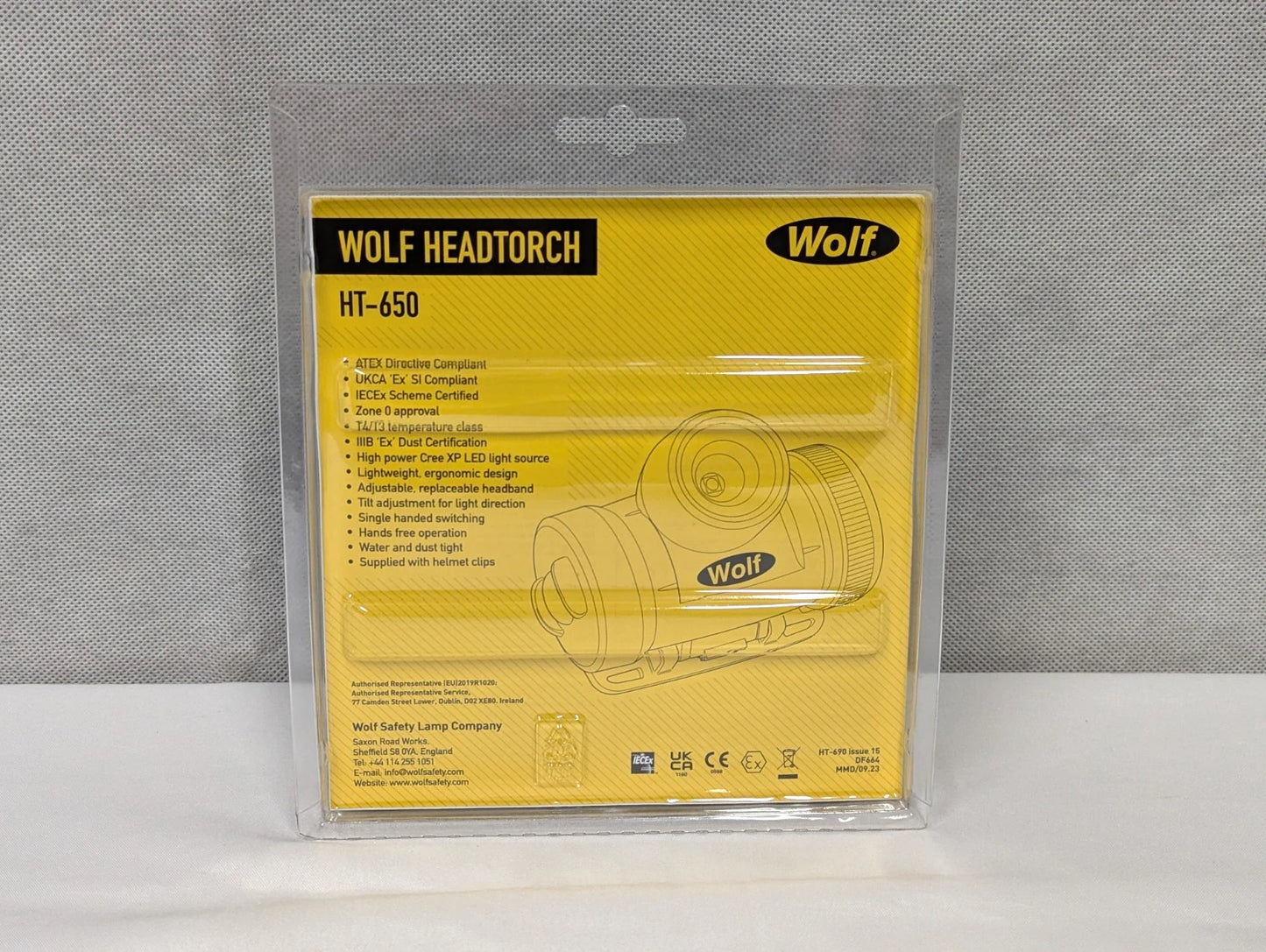 Wolf Safety ATEX LED Headtorch HT-650 Zone 0