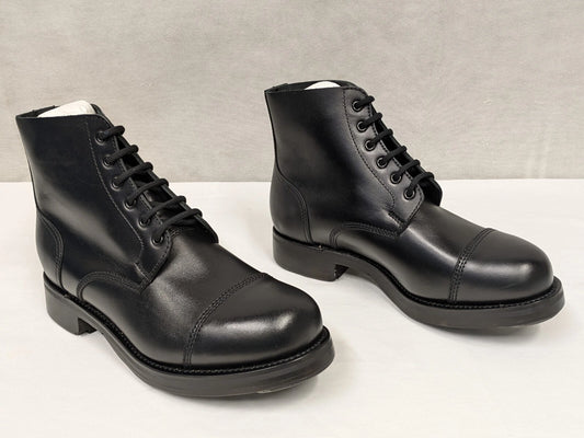 John Land Black Leather Ammo Parade Drill Boots
