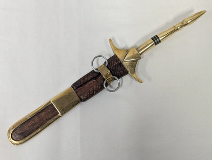 African Tribal Dagger with French Military Operation Barkhane Pin Badge