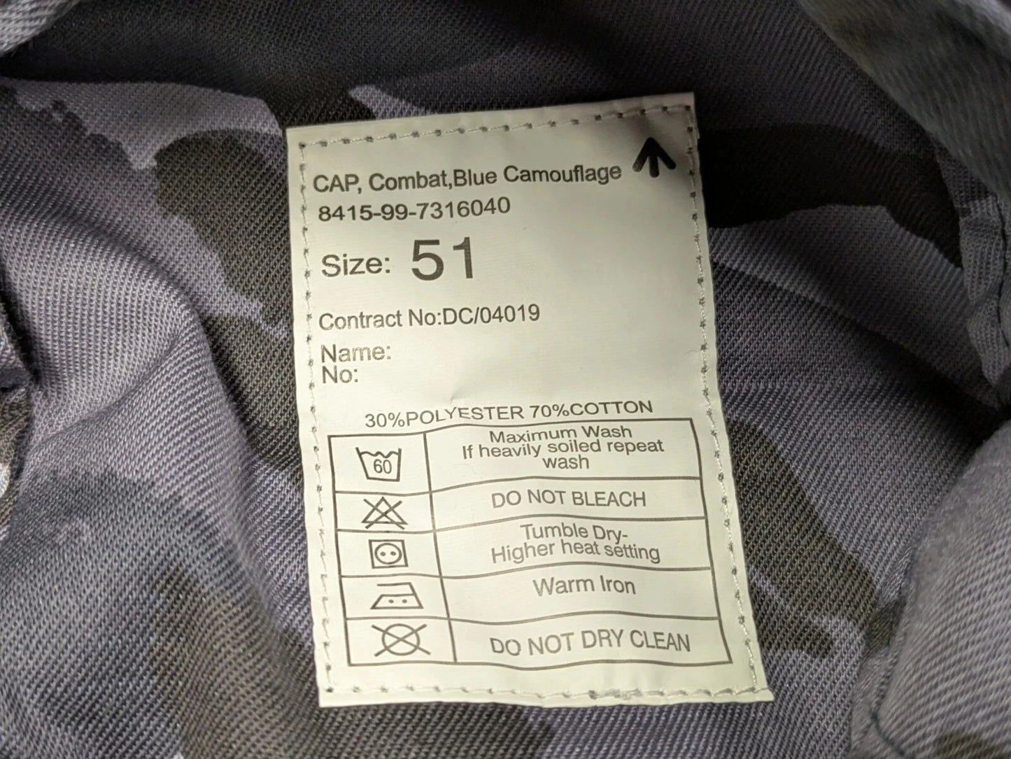 British Army OPFOR Blue DPM Camo Combat Cap - NEW