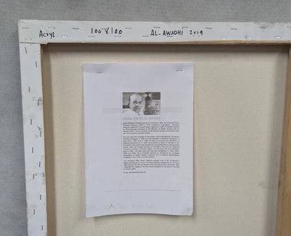 Large Abstract Acrylic Painting on Canvas Abdulwahab Al-Awadhi Kuwait Original