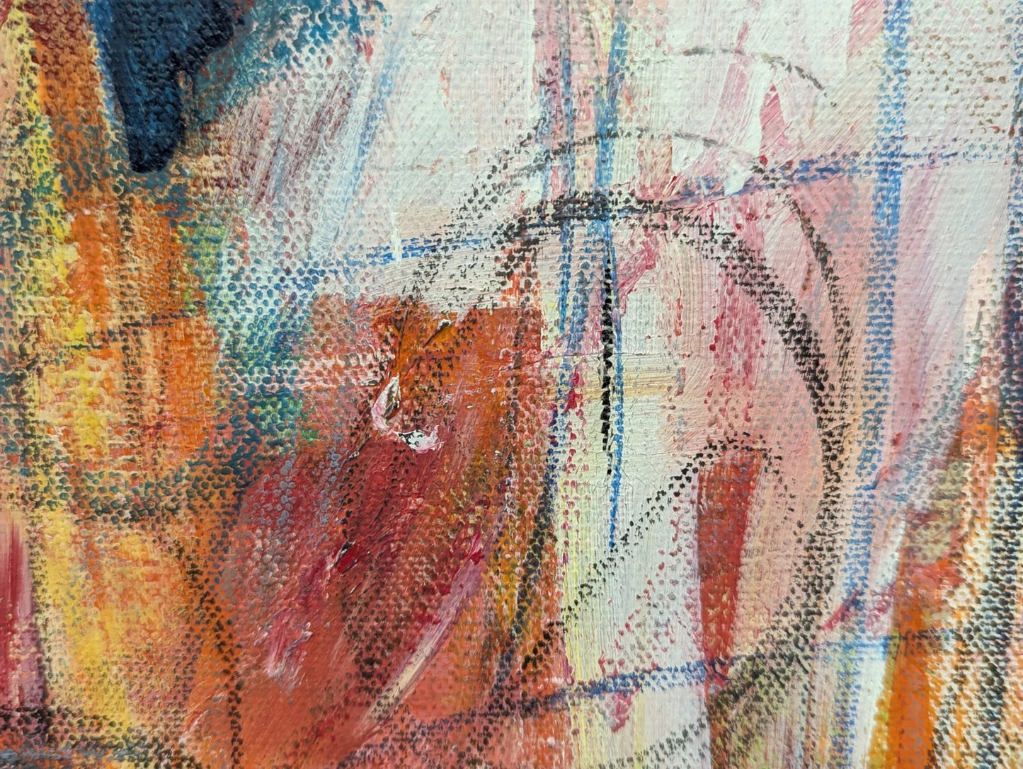 Large Abstract Acrylic Painting on Canvas Abdulwahab Al-Awadhi Kuwait Original