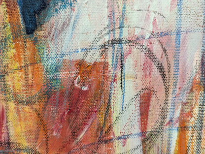 Large Abstract Acrylic Painting on Canvas Abdulwahab Al-Awadhi Kuwait Original