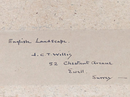 Original Watercolour Painting English Landscape John Christopher Temple Willis