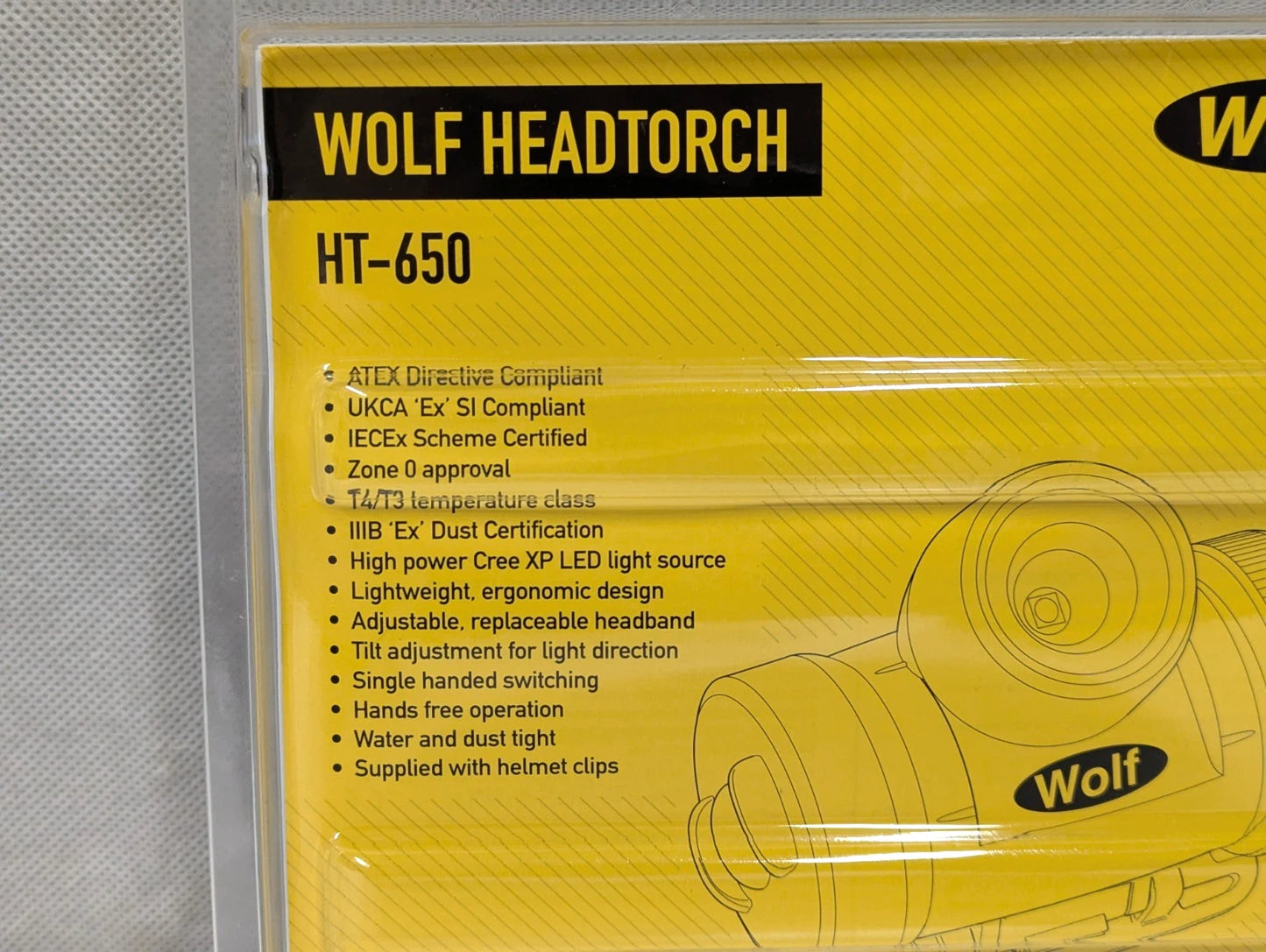 Wolf Safety ATEX LED Headtorch HT-650 Zone 0