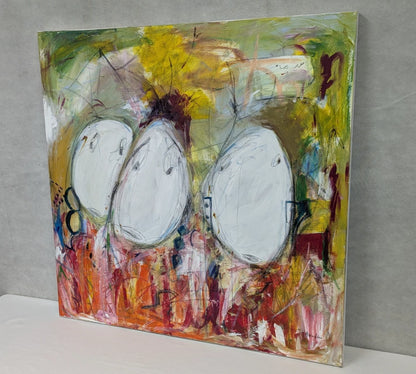 Large Abstract Acrylic Painting on Canvas Abdulwahab Al-Awadhi Kuwait Original