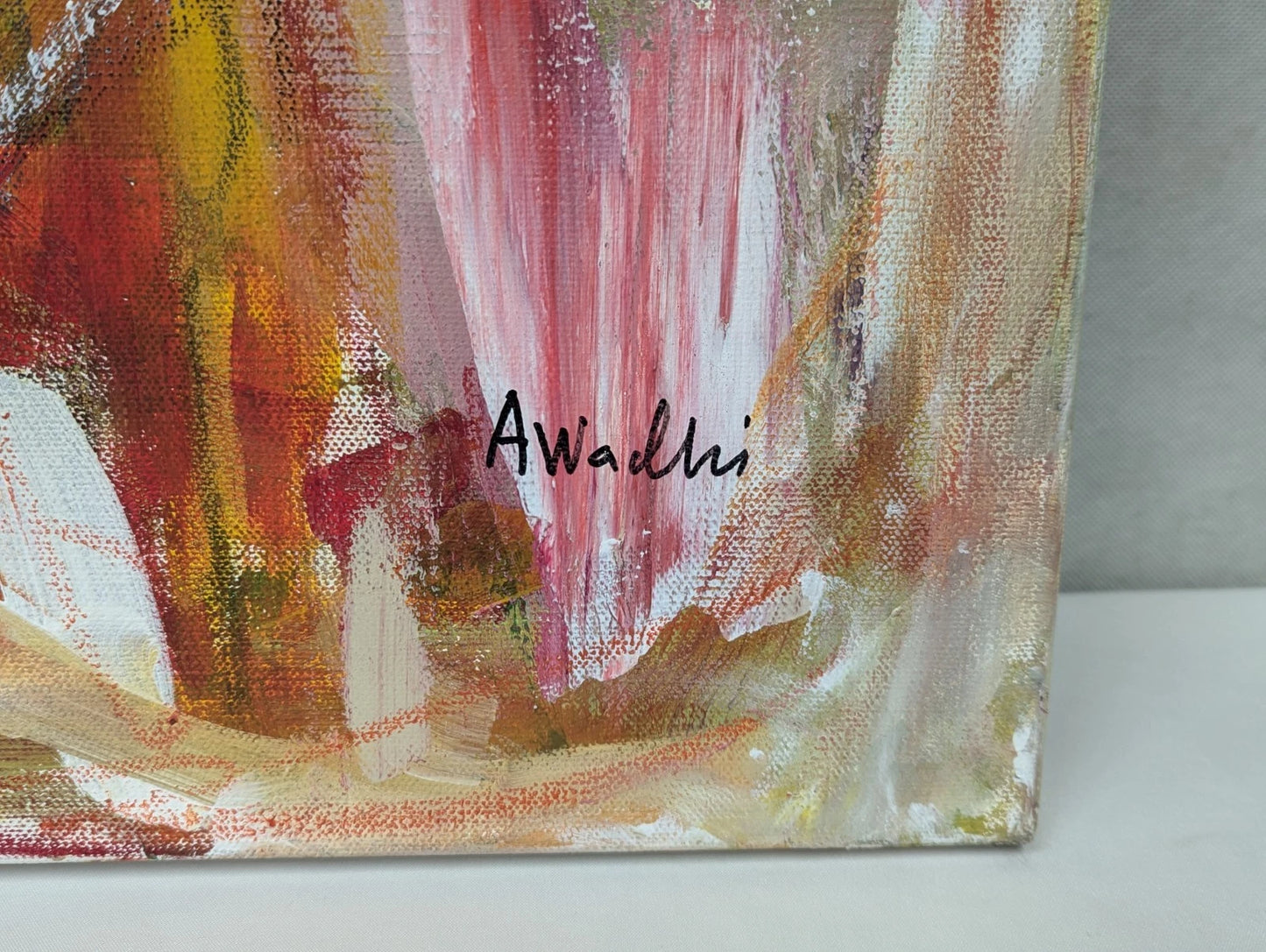 Large Abstract Acrylic Painting on Canvas Abdulwahab Al-Awadhi Kuwait Original