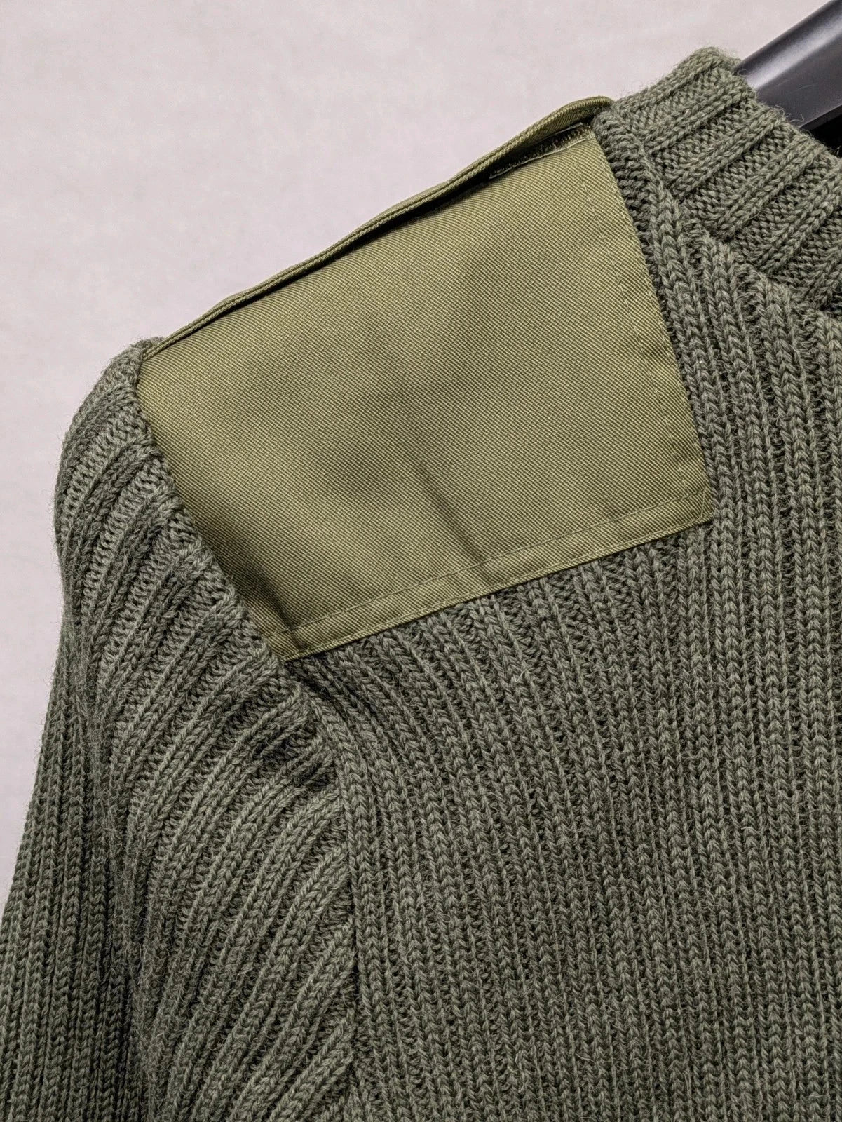 British Army Green Wool Commando Round Neck Jumper - NEW