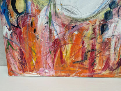 Large Abstract Acrylic Painting on Canvas Abdulwahab Al-Awadhi Kuwait Original