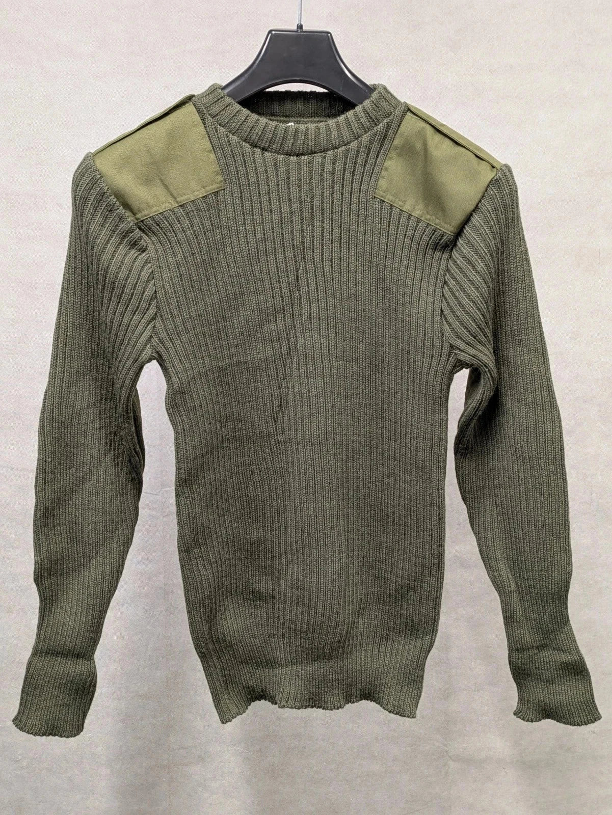British Army Green Wool Commando Round Neck Jumper - NEW