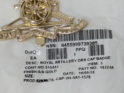 Royal Artillery Queens Crown Cap Badge - Large