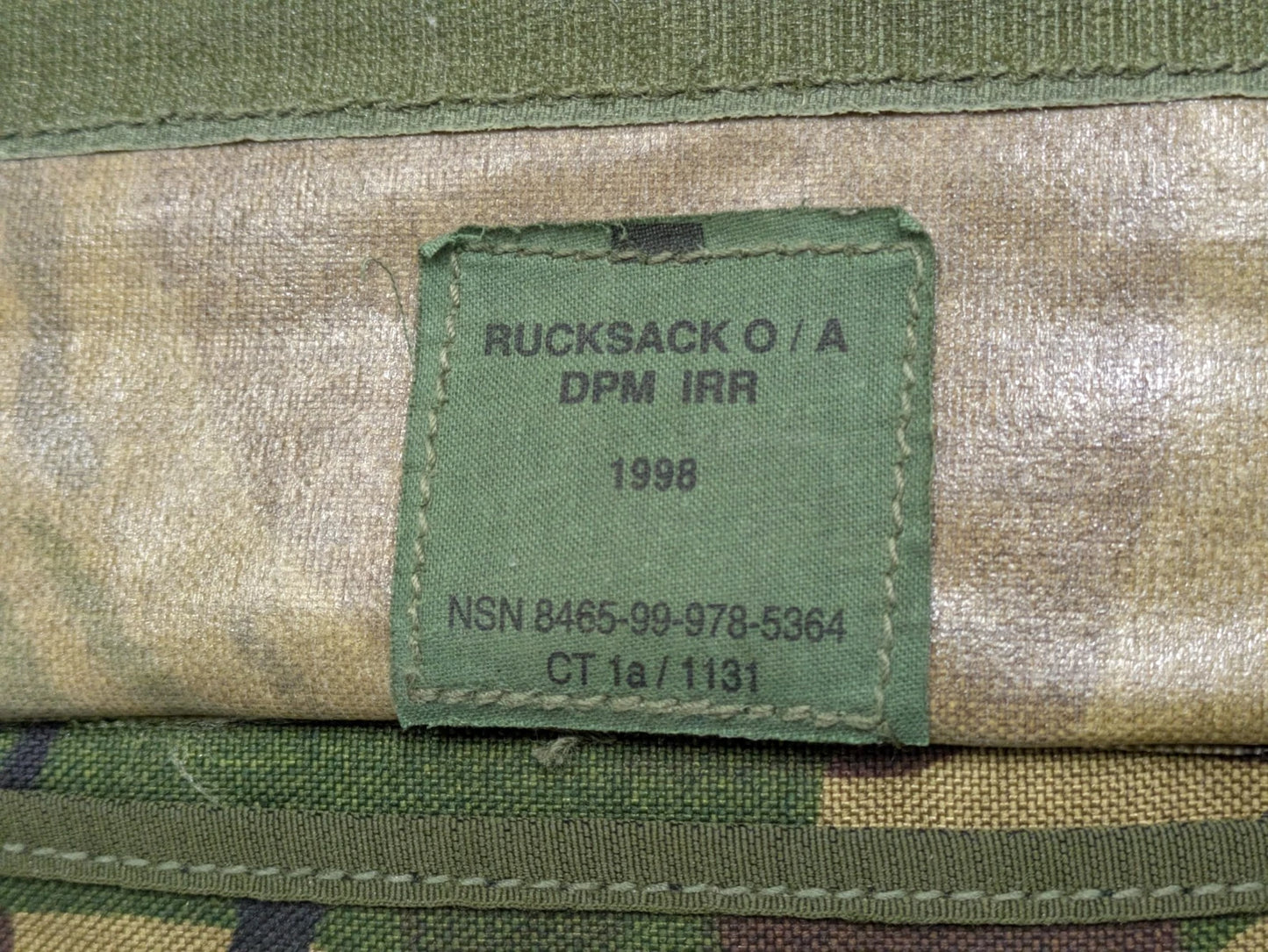British Army DPM Camo Other Arms 50L Bergen Rucksack