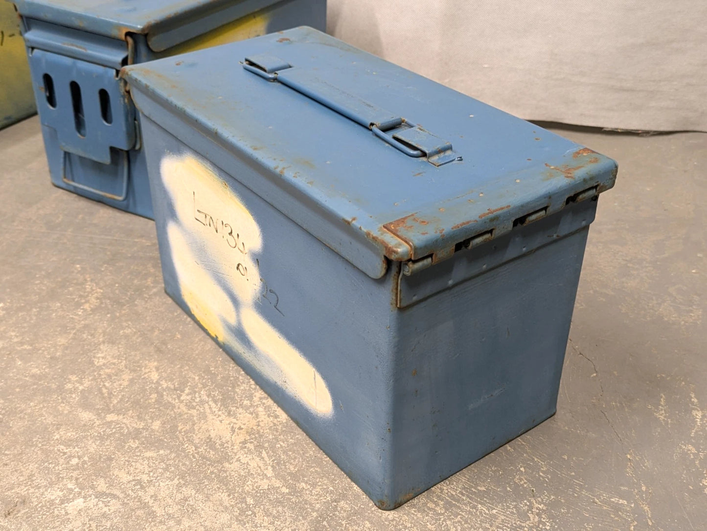 50 Cal Metal Ammo Tin Ammunition Box Can M2A1 Blue