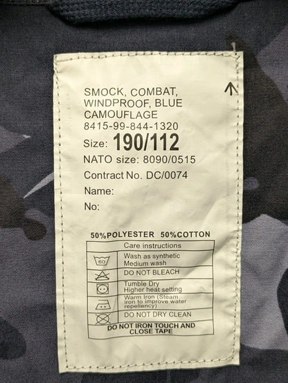 British Army OPFOR Blue DPM Camo Windproof Combat Smock Jacket 190/112 - NEW