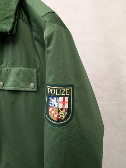 German Saarland Police Waterproof BGS Border Guard Jacket Size 52" Chest - Vintage Polizel