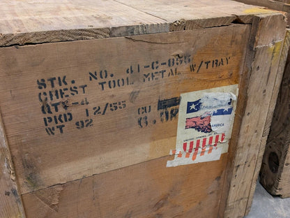 US Army Military M6 Tool Box Wooden Packing Crate - Dated 1955