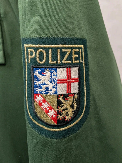 German Saarland Police Waterproof BGS Border Guard Jacket Size 52" Chest - Vintage Polizel