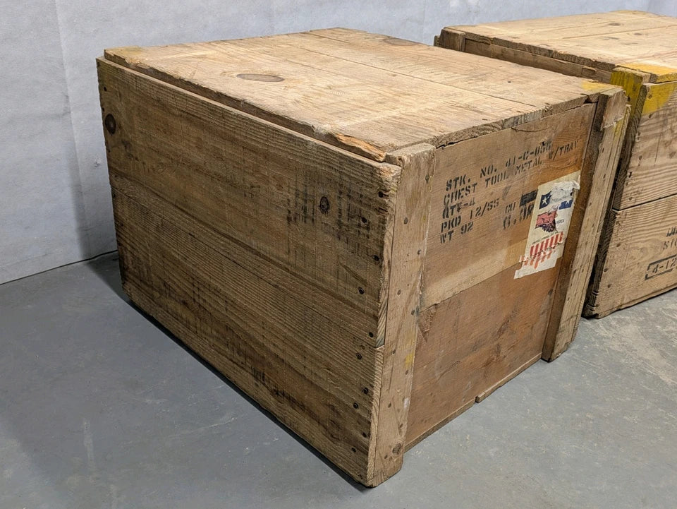 US Army Military M6 Tool Box Wooden Packing Crate - Dated 1955