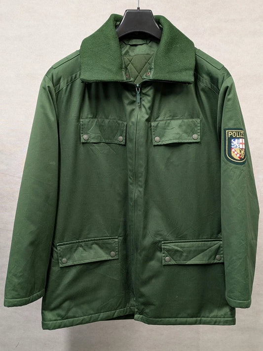 German Saarland Police Waterproof BGS Border Guard Jacket Size 52" Chest - Vintage Polizel
