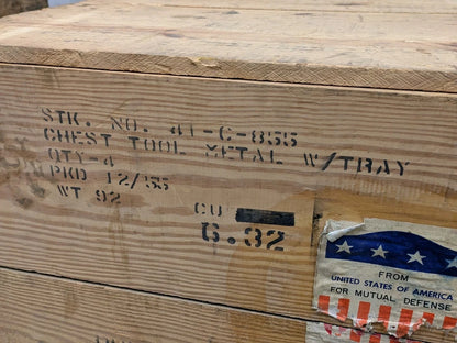 US Army Military M6 Tool Box Wooden Packing Crate - Dated 1955
