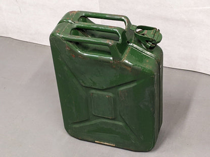 Genuine Vintage Army 20L Metal Green Fuel Jerry Can - Dated 1950s