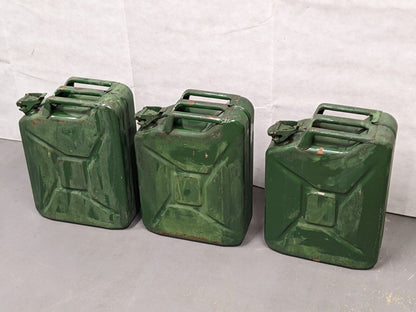 Genuine Vintage Army 20L Metal Green Fuel Jerry Can - Dated 1950s