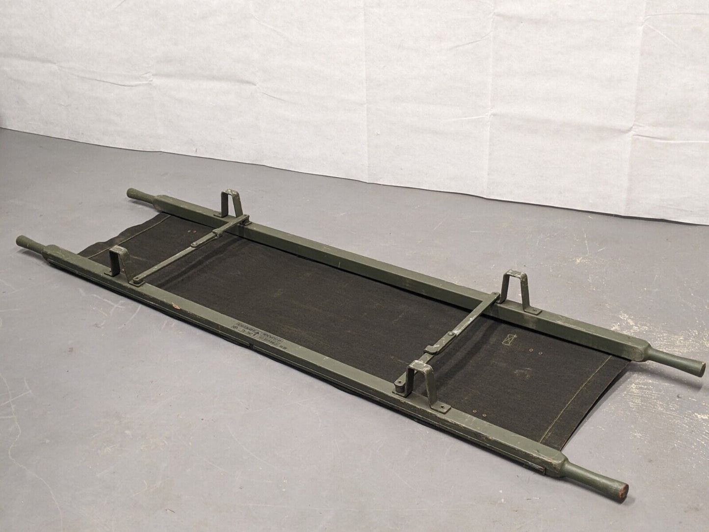 British Army Heavy Duty Folding Wooden Stretcher - Dated 1990s