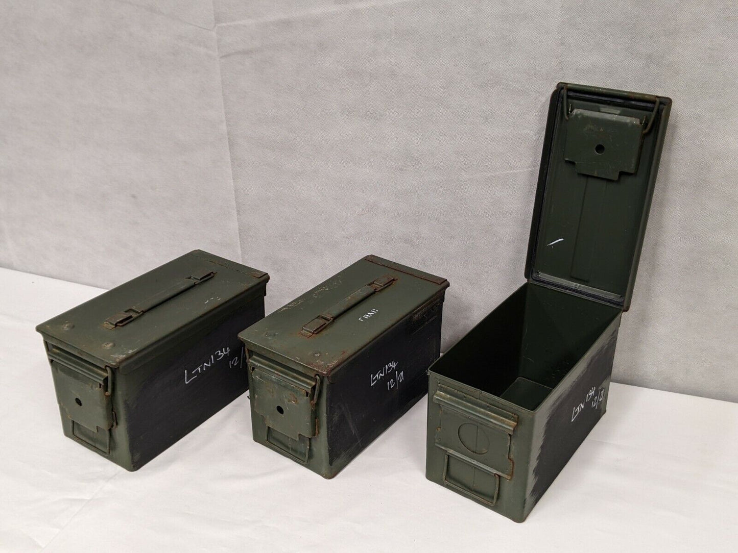 50 Cal Metal Ammo Tin Ammunition Box Can M2A1 Green