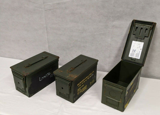 50 Cal Metal Ammo Tin Ammunition Box Can M2A1 Green