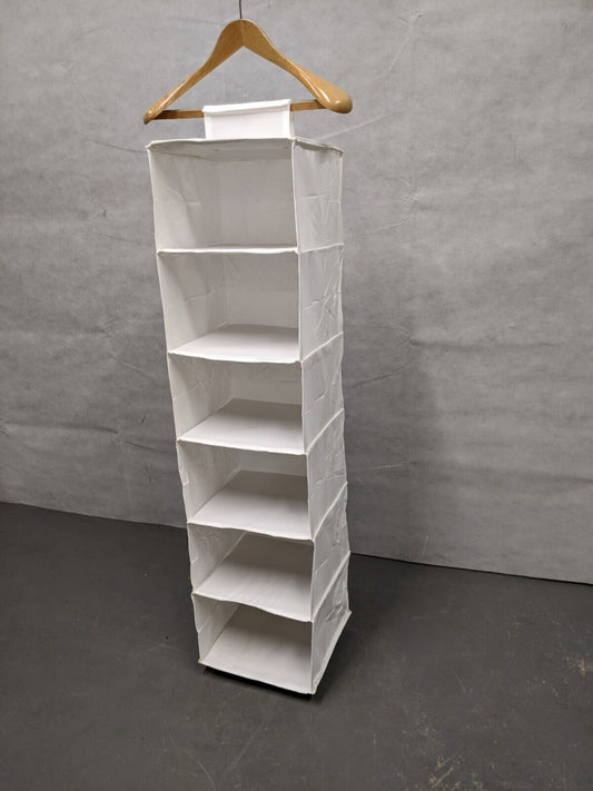 6 Shelf Hanging Wardrobe Storage Organiser Shelves Shoe Rack